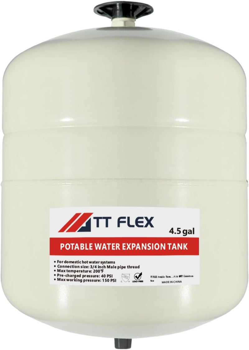 TT FLEX Potable Thermal Expansion Tank for Water Heater - 4.5 Gallon, 3/4 in MNPT Connection - Image 1